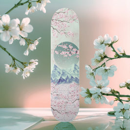 Skate Mint Green Blue Cereja Blossom Moon Mountain