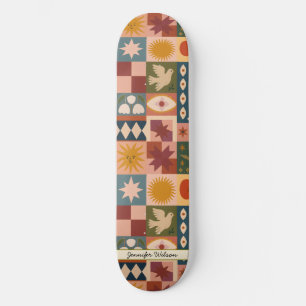 Skate Mística de Patchwork Celestial da Boêmia Personali