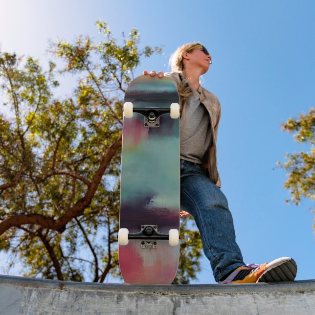 Skate Mistura abstrata colorida escura (Ao ar livre 1)