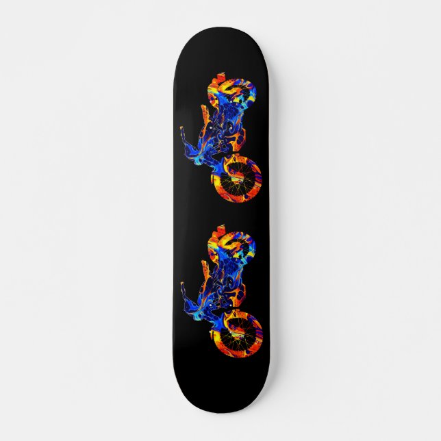 SKATE MIX NEON PINT DE MOTOCICLO COLORIDO  (Frente)