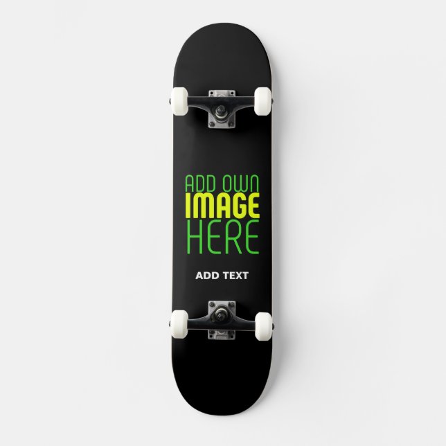 SKATE MODELO DE TEXTO DE IMAGEM NEGRA SIMPLES EDITÁVEL M (Frente)