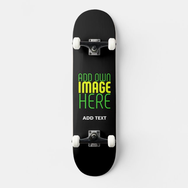 SKATE MODELO DE TEXTO DE IMAGEM NEGRA SIMPLES EDITÁVEL M (Frente)