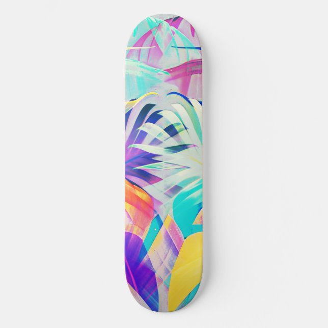 Skate Moderno Floral Abstrato Cor Pastel (Frente)