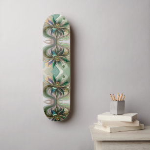 Skate Moderno Floral Fantasia Colorida Abstrata Fractal