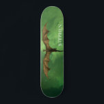 Skate Monograma da Nebulosa Verde do Dragão Voador<br><div class="desc">Este design pode ser personalizado escolhendo a opção personalizar para adicionar texto ou fazer outras alterações. Se este produto tiver a opção de transferir o design para outro item, certifique-se de ajustar o design para o ajustado, se necessário. Entre em contato comigo em colorflowcreations@gmail.com se desejar usar este design em...</div>