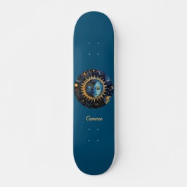 Skate Monograma de Lua Solar Celestial Moderna Minimalis