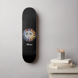 Skate Monograma de Lua Solar Celestial Moderna Minimalis