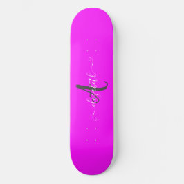 Skate Monograma de Neon Fluorescente Rosa