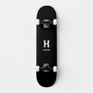 SKATE MONOGRAMA DE UMA LETRA BRANCO MINIMALISTA NOME PRE