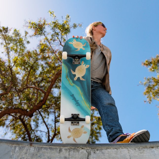 Skate Monograma do Agato Típico de Tartaruga Dourada Tri (Ao ar livre 1)