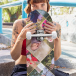 Skate Monograma Dourado de Colagem de Fotos Personalizad<br><div class="desc">Crie seu próprio texto personalizado, personalizado, legal, na moda, elegante e elegante de tipografia de ouro, competição de mapeamento de duro-rocha com a melhor qualidade em formato de 5 fotos colagem de skate. Para personalizar, basta adicionar 5 da sua família / casal / filhos / bebê / animais de estimação...</div>