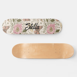 Skate Monograma Floral Botânico de Flor Silvestre Modern
