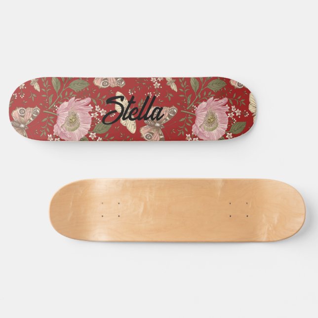 Skate Monograma Floral Botânico de Flores Silvestres Mod (Horz)