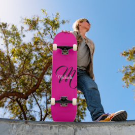 Skate Monograma inicial minimalista moderno nome rosa qu