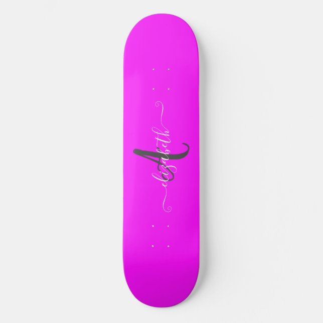 Skate Monograma Neon Fluorescente Rosa   (Frente)