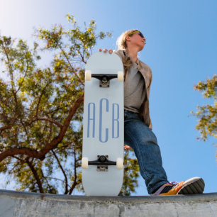 Skate Monograma Simples de Três Letras Azul
