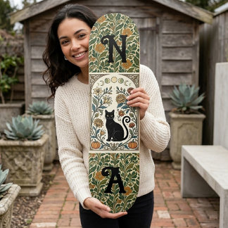 Skate Monogramas da Fase Lunar da Botânica do Gato Preto