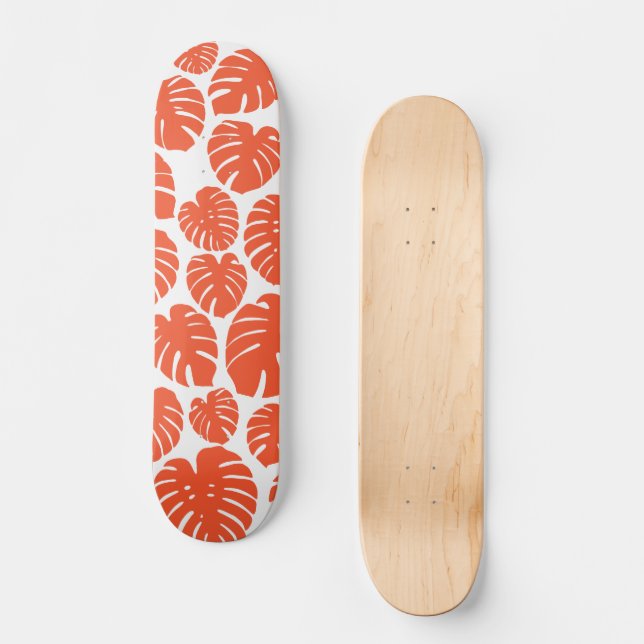 Skate Monstera - Laranja e Branco (Frente)