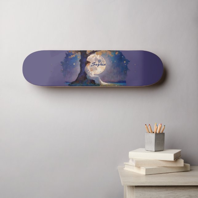 Skate Moonlit Dreamer - Serene Night Sky (Arte de parede (Horz))