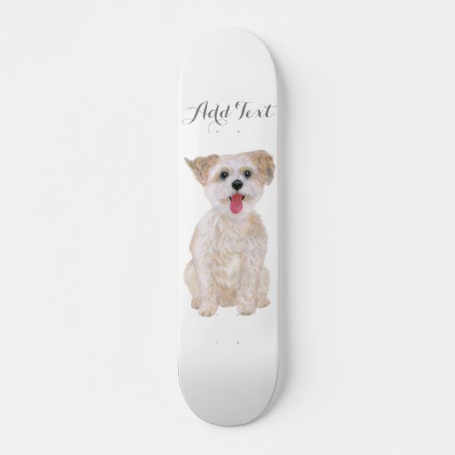 Skate Morkie Dog Skateboards (Frente)