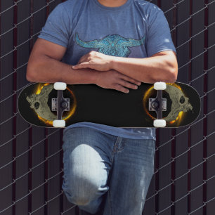 Skate Morto da Lua Retroativa Queimando Caveira em Fogo