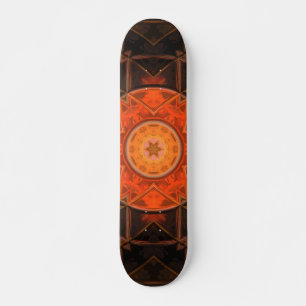 Skate Mosaico Caleidoscópio Flor Laranja e Castanho