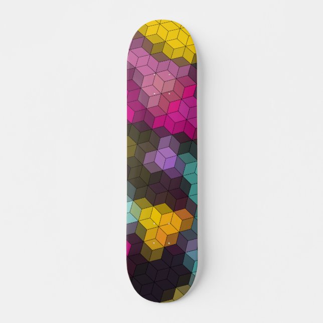 Skate Mosaico de forma abstrato geométrica moderna do he (Frente)