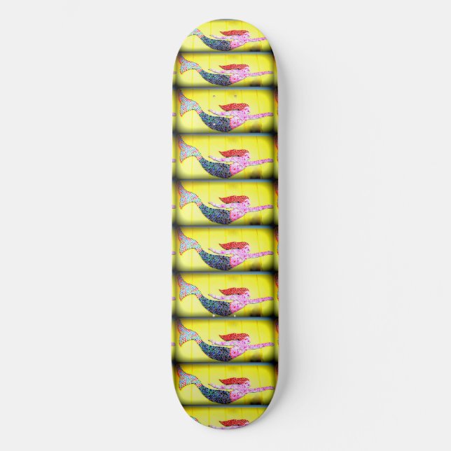 Skate Mosaicos cor-de-rosa, submarinos, nadando (Frente)