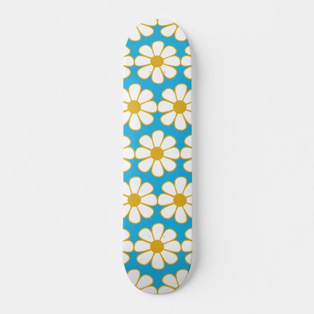 Skate Mostarda Floral e Azul (Frente)