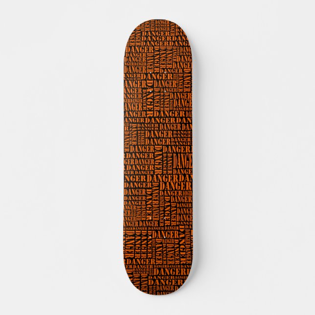 Skate Muitos perigos - laranja no preto (Frente)