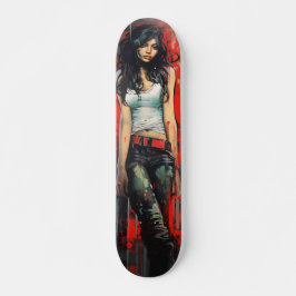 Skate Mulher de Arte Urbana