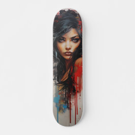 Skate Mulher de Arte Urbana