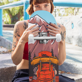 Skate Mulher Montanha Floresta Trilha Caminhante Aventur