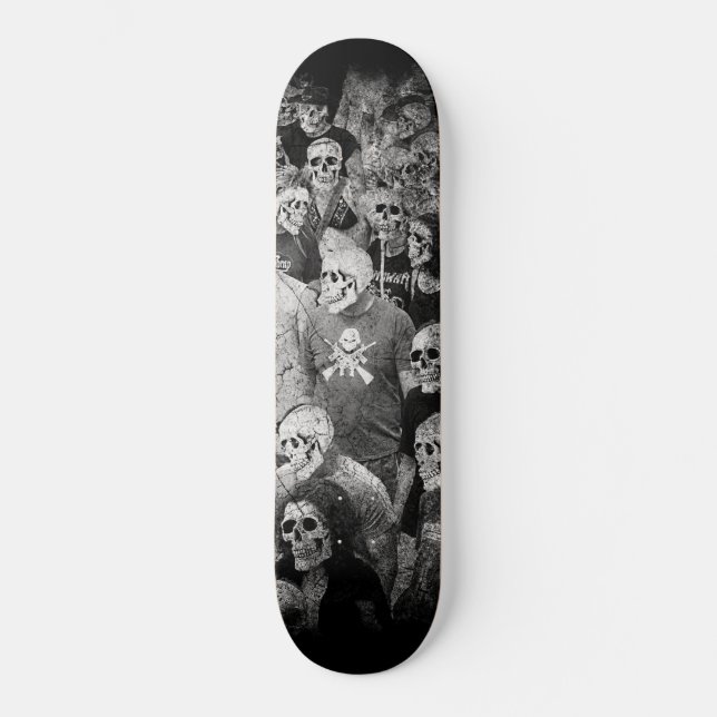 Skate Multidão de Crânios Noturnos Urbanos Góticos (Frente)