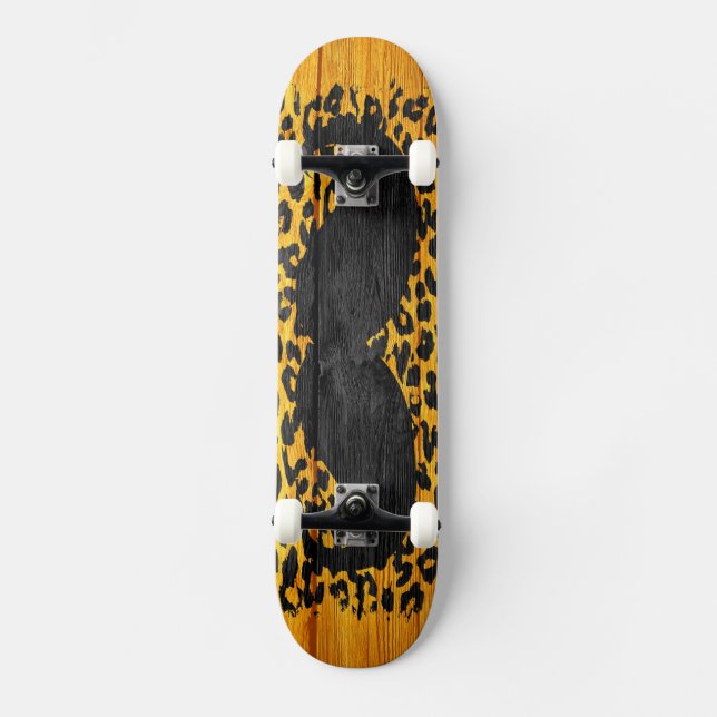 Skate Mustache Vintage Wood #3 (Frente)