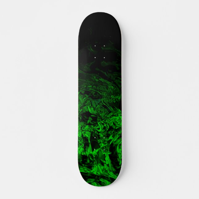 Skate Mutante verde redemoinhos de gradiente geométrico  (Frente)