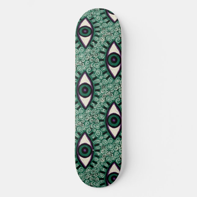 Skate "Mystic Emerald Eyes" - Psychedelic Swirl Seamless (Frente)