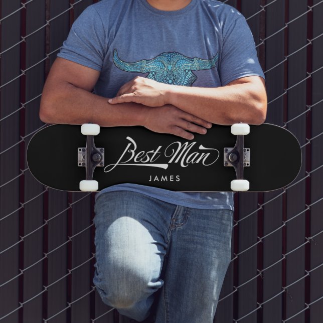 Skate Na moda Black Retro Typografia Best Man Padrinhos  (Ao ar livre 3)