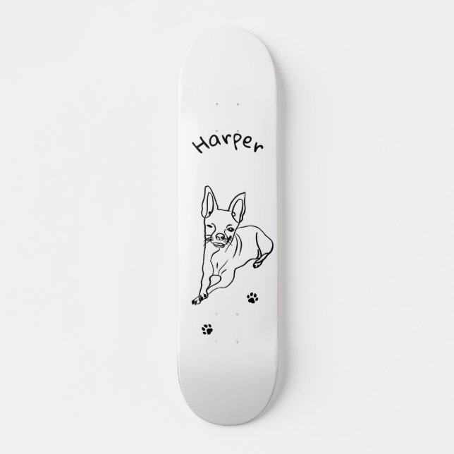Skate Na moda Chihuahua: Decor Personalizado de Arte em  (Frente)