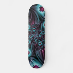 Skate Na Profundidade da Arte Fractal Abstrato Azul