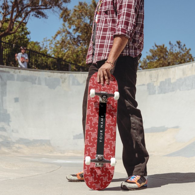 Skate Natal Garland, Red, Seu nome, Personalize (Ao ar livre 2)