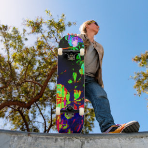 Skate Néon Floral Impressão