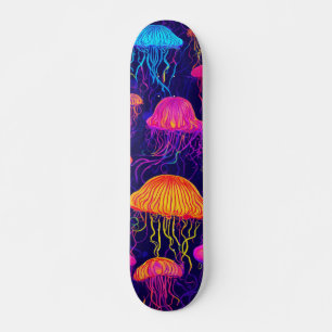 Skate Neon Jellyfish - Futurística Bordo Fluorescente