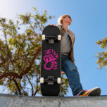 Skate Neon Pink “Queen” Graffiti<br><div class="desc">Bold neon pink graffiti-style “Queen” typography with paint splatter and dripping effects on a black background. A vibrant urban street-art inspired design expressing confidence,  power,  and feminine attitude.</div>