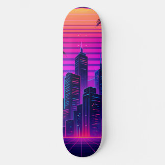 Skate Neon Sunset Retro-Futurístico