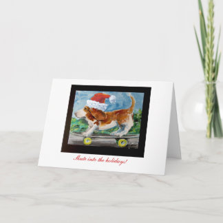 Skate no cartão de saudação do Feriado.