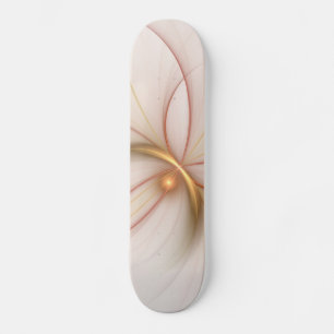 Skate Nobre Copper E Dourado Abstrato de Arte Fractal Mo