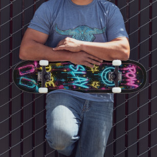 Skate Noite de Gotejamento de Neon - POW SLAY DOPE Grafi