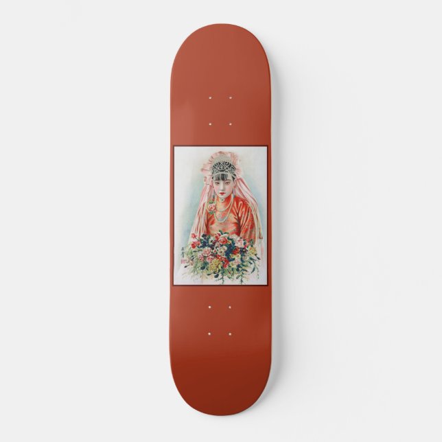 Skate Noiva de Vermelho no Casamento Chinês em Xangai (Frente)