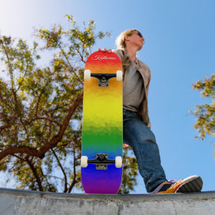 Skate Nome de Mosaico Arco-Íris Moderno